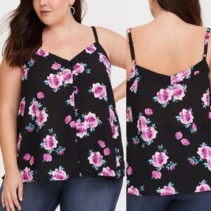 Torrid size 2X black floral swing cami